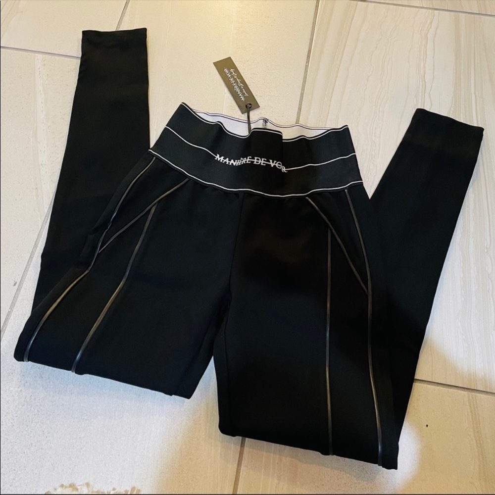 Maniere de voir logo waistband piped leggings